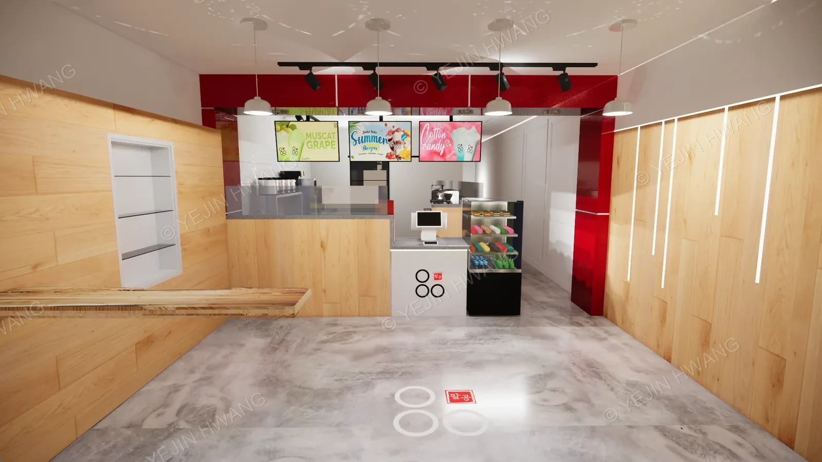 Interior and visual design for a bubble-tea franchise (Whitby & York University), working with the client from concept through completion.